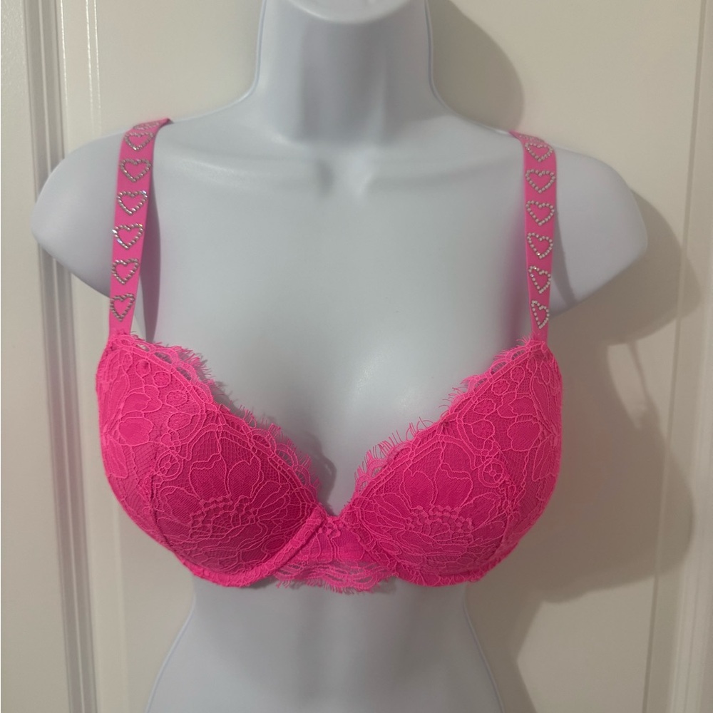 Victoria's Secret Hot Pink Lace Bra